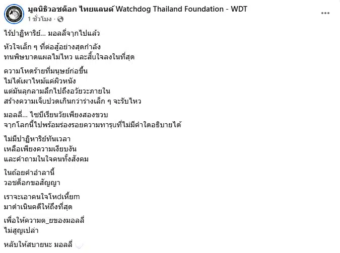 มูลนิธิวอชด็อกโพสต์หลังมอลลี่เสียชีวิต