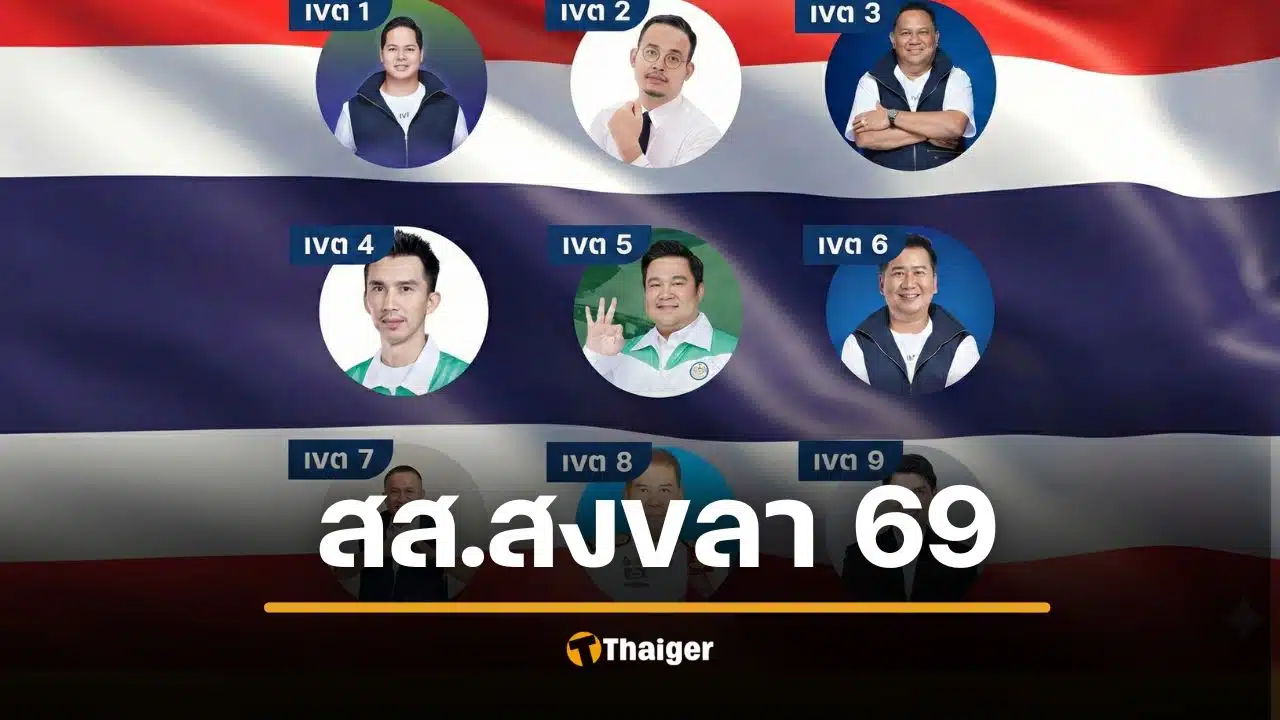 ผลเลือกตั้ง 69 สงขลา สส. 9 เขต ไม่เป็นทางการ