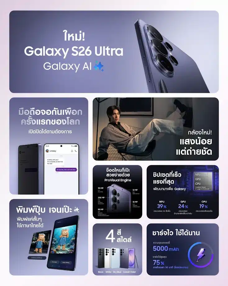 สเปกเครื่อง Samsung Galaxy S26 Ultra : Galaxy AI