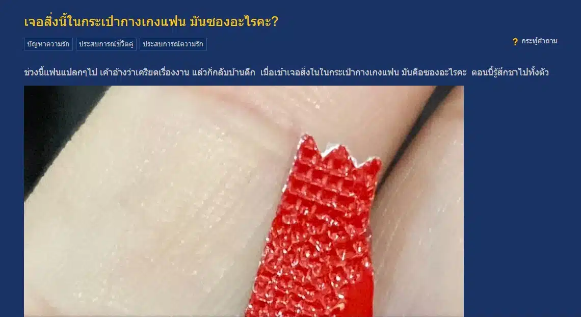 หน้าจอภาพแคปเจอร์กระทู้จากเว็บไซต์พันทิป