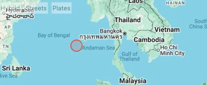 ห่างจากเกาะภูเก็ตประมาณ 840 กิโลเมตร