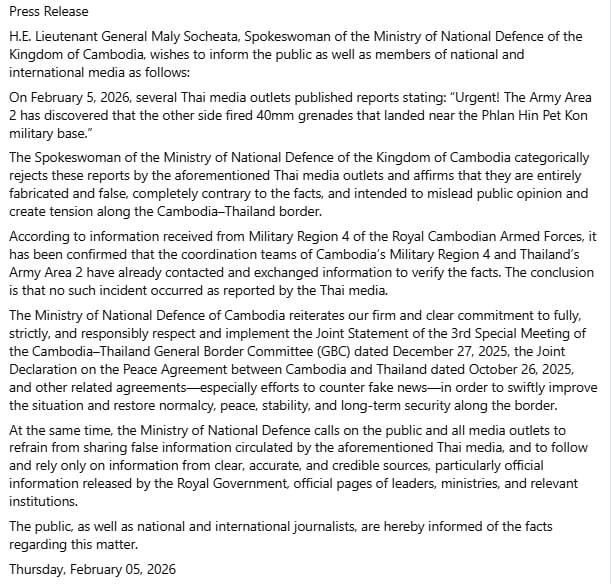 มาลี อ้าง สื่อไทยปั่นข่าวปลอม ปม ระเบิด 40 มม.ตกใกล้ฐานไทย ลั่นคุยทภ.2 แล้ว-2