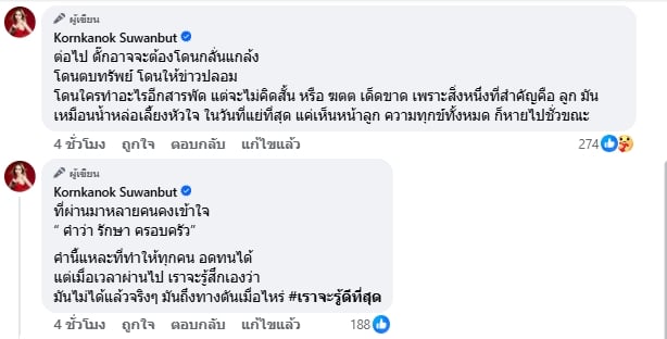 เกิดอะไรขึ้น แม่ตั๊ก กรกนก พูดถึงเรื่อง การหย่า แฟนคลับส่งกำลังใจเพียบ-3