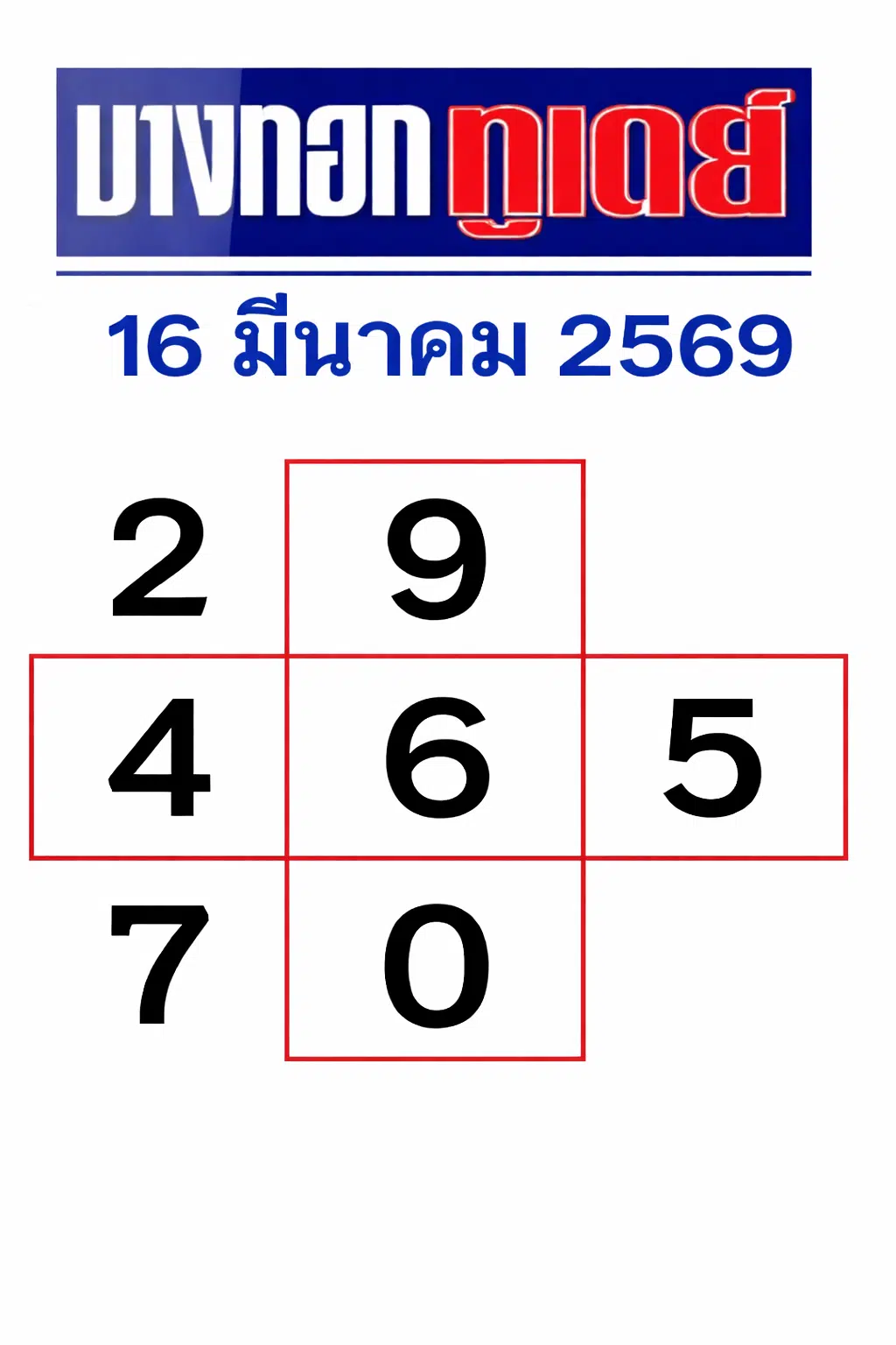 เลขเด็ดบางกอกทูเดย์ งวด 16/3/69