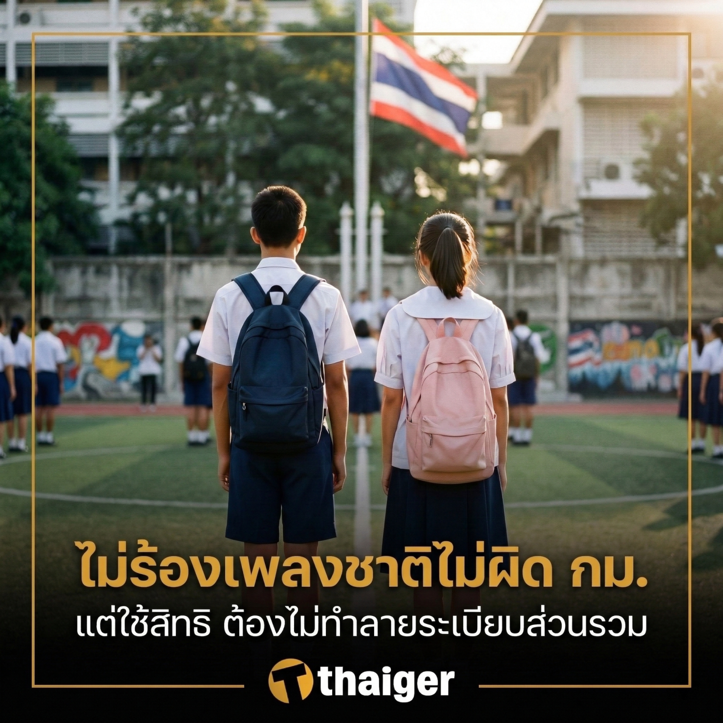 นักเรียนถาม ไม่ร้องเพลงชาติผิดกฎหมายไหม? ครูตอบดีจนชาวเน็ตยกนิ้วให้