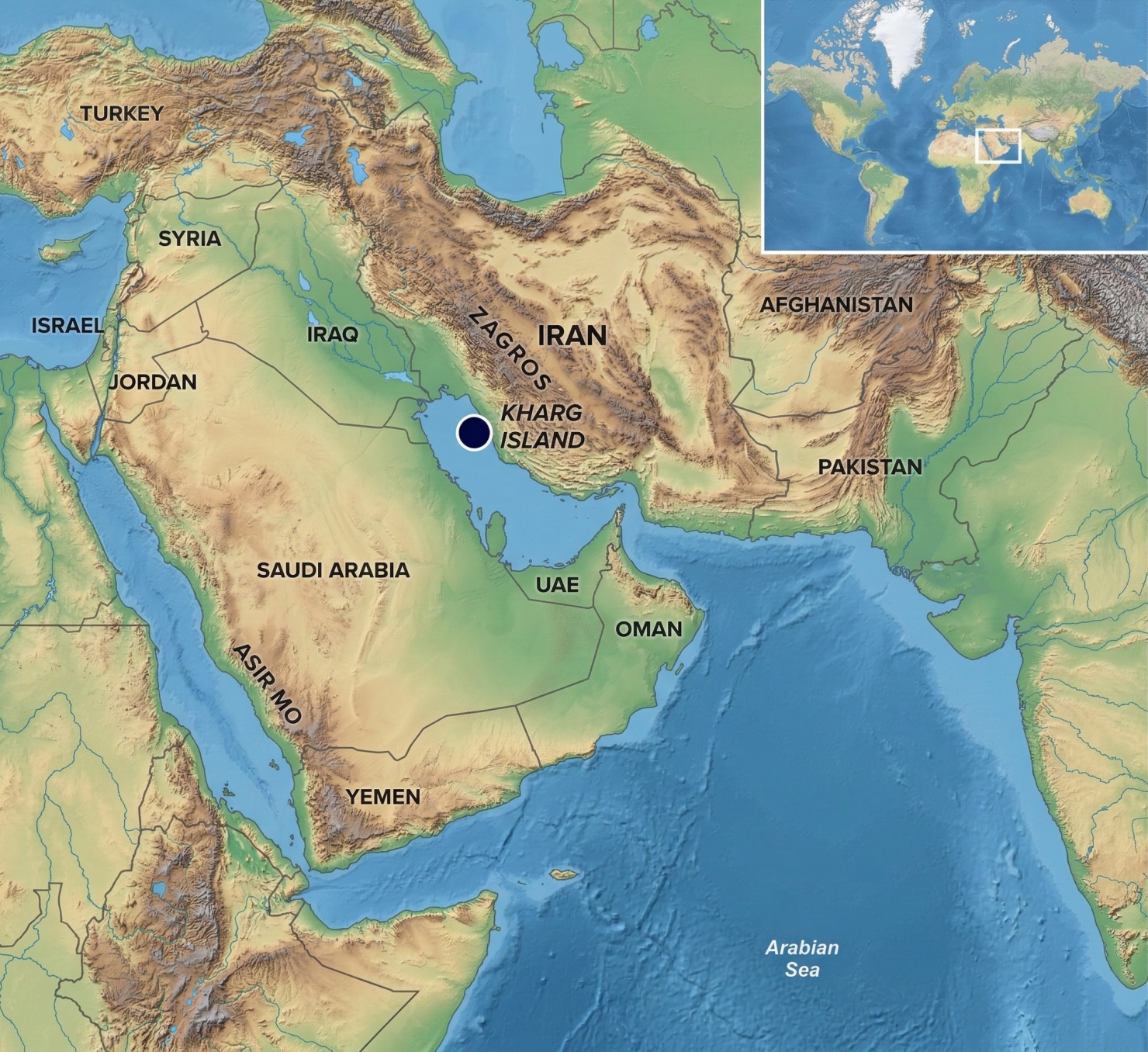 แผนที่ภูมิประเทศเกาะคาร์ก