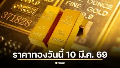 ราคาทองวันนี้ 10 มี.ค. 69 รอประกาศครั้งที่ 1 หลังบ่ายวานนี้ ผันผวนหนักกว่า 20 รอบ