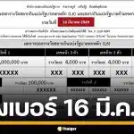 ใบตรวจหวย เรียงเบอร์ 16 มีนาคม 2569 ผลสลากกินแบ่งรัฐบาล ทุกรางวัล