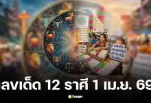 เลขเด็ด 12 ราศี งวด 1 เม.ย. 69 เช็กเลขมงคลตามธาตุ ดิน น้ำ ลม ไฟ