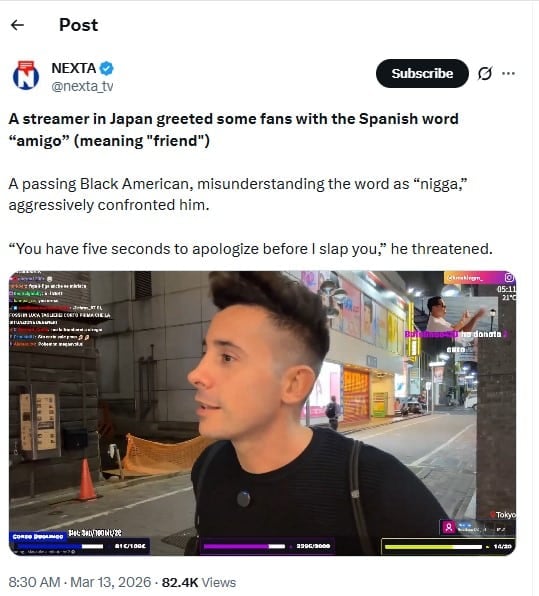 คลิปไวรัล สตรีมเมอร์ทักแฟนคลับ "อามีกา" ชายอเมริกันเดือด ขู่ตบกลางไลฟ์สด 2569