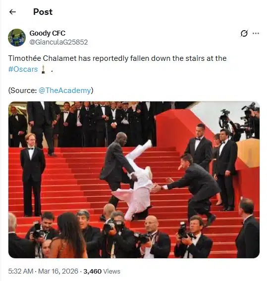 สรุปที่มามีมคนตกบันได ทิโมธี ชาลาเมต์ ในงานออสการ์ครั้งที่ 98 กับดราม่าบัลเลต์
