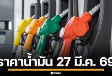 อัปเดต! ราคาน้ำมัน วันนี้ 27 มี.ค. 2569 ครบทุกปั๊ม ดีเซล-แก๊สโซฮอล์ ราคาล่าสุด