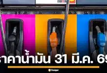 อัปเดต! ราคาน้ำมันวันนี้ 31 มี.ค. 2569 ครบทุกปั๊ม ดีเซล-แก๊สโซฮอล์ ราคาล่าสุด