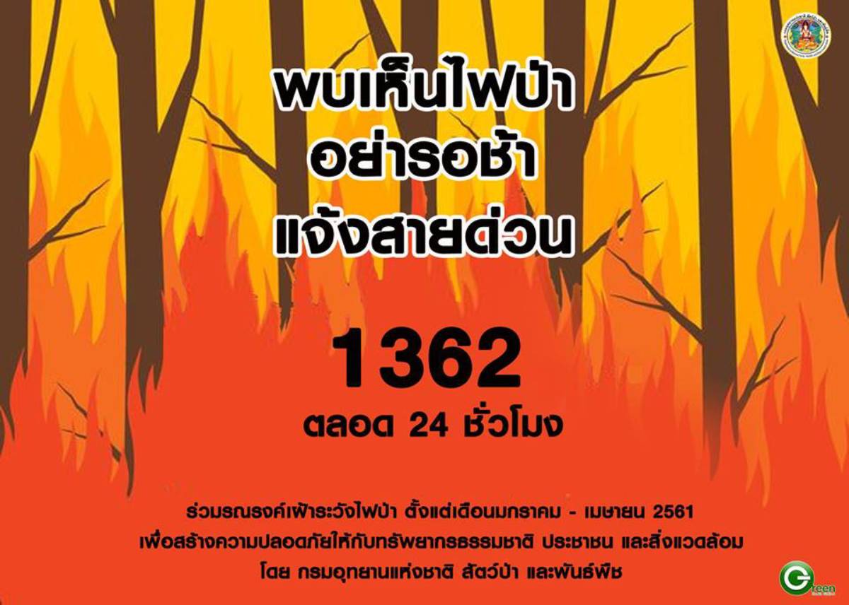 ก่อนหน้านี้ กรมอุทยานแห่งชาติ สัตว์ป่า และพันธุ์พืช เคยออกลูกเฮี้ยบด้วยประกาศที่ระบุว่า พบเห็นไฟป่า หรือการกระทำที่ก่อให้เกิดไฟป่า แจ้งสายด่วนกรมอุทยานแห่งชาติ สัตว์ป่า และพันธุ์พืช โทร 1362 ตลอด 24 ชั่วโมง