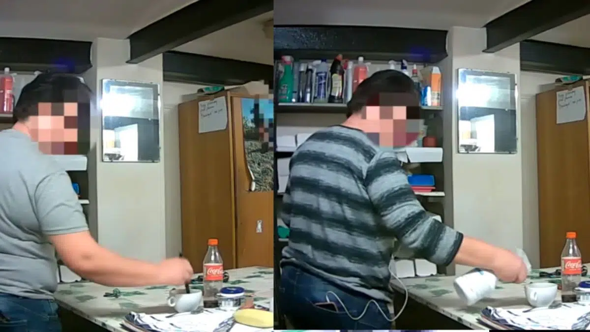 พนักงานทำความสะอาดแอบผสมน้ำยาเคมีในชา