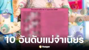 10 เลขเด็ดขายดี แม่จำเนียร งวด 1 เมษายน 69