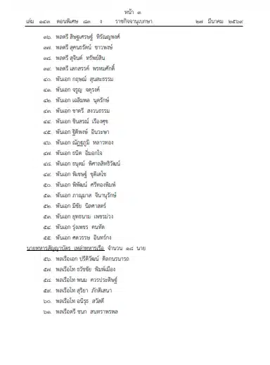 ราชกิจจาฯ ประกาศ โปรดเกล้าฯ แต่งตั้งนายทหาร-นายตำรวจ ราชองครักษ์ในพระองค์ 93 ราย-3