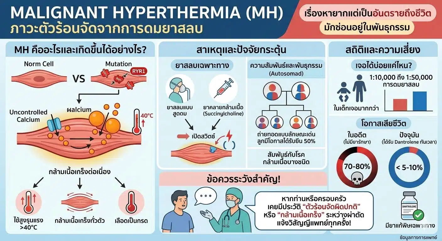 อินโฟกราฟิก เกี่ยวกับ ภาวะตัวร้อนจัดจากการดมยาสลบ