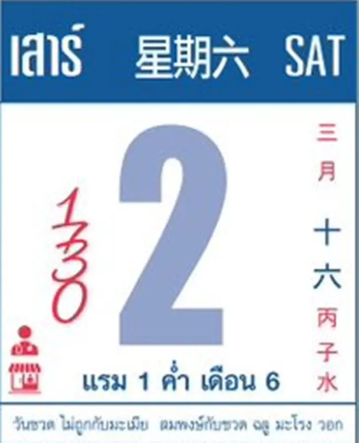 เลขเด็ดปฏิทินจีน 2 พ.ค. 2569