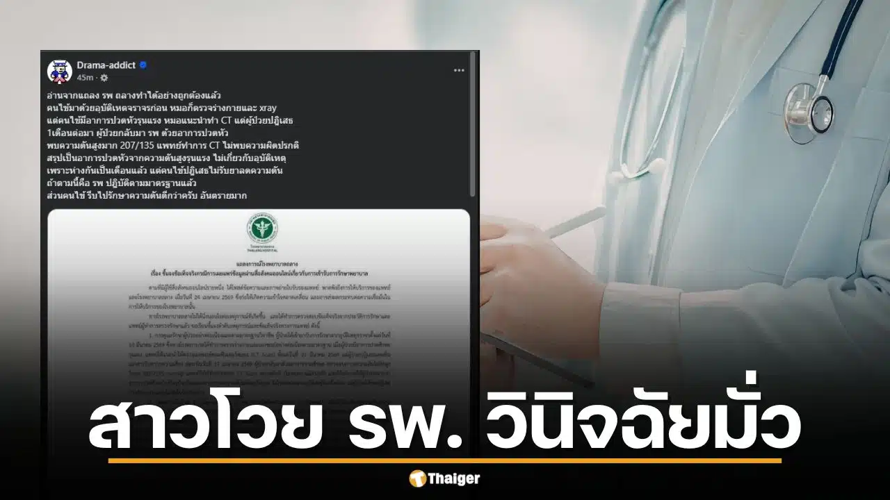 สาวโวย รพ.ถลาง วินิจฉัยมั่ว-จ่ายยาผิด เพจดังงัดหลักฐานฟาดกลับ ความดันพุ่งทะลุ 200
