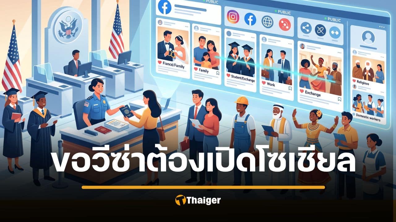 มีผลแล้ว คนไทยยื่นวีซ่าอเมริกา ต้องเปิดโซเชียลเป็นสาธารณะ