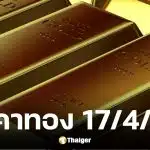 ราคาทองวันนี้ 17 เมษายน 2569