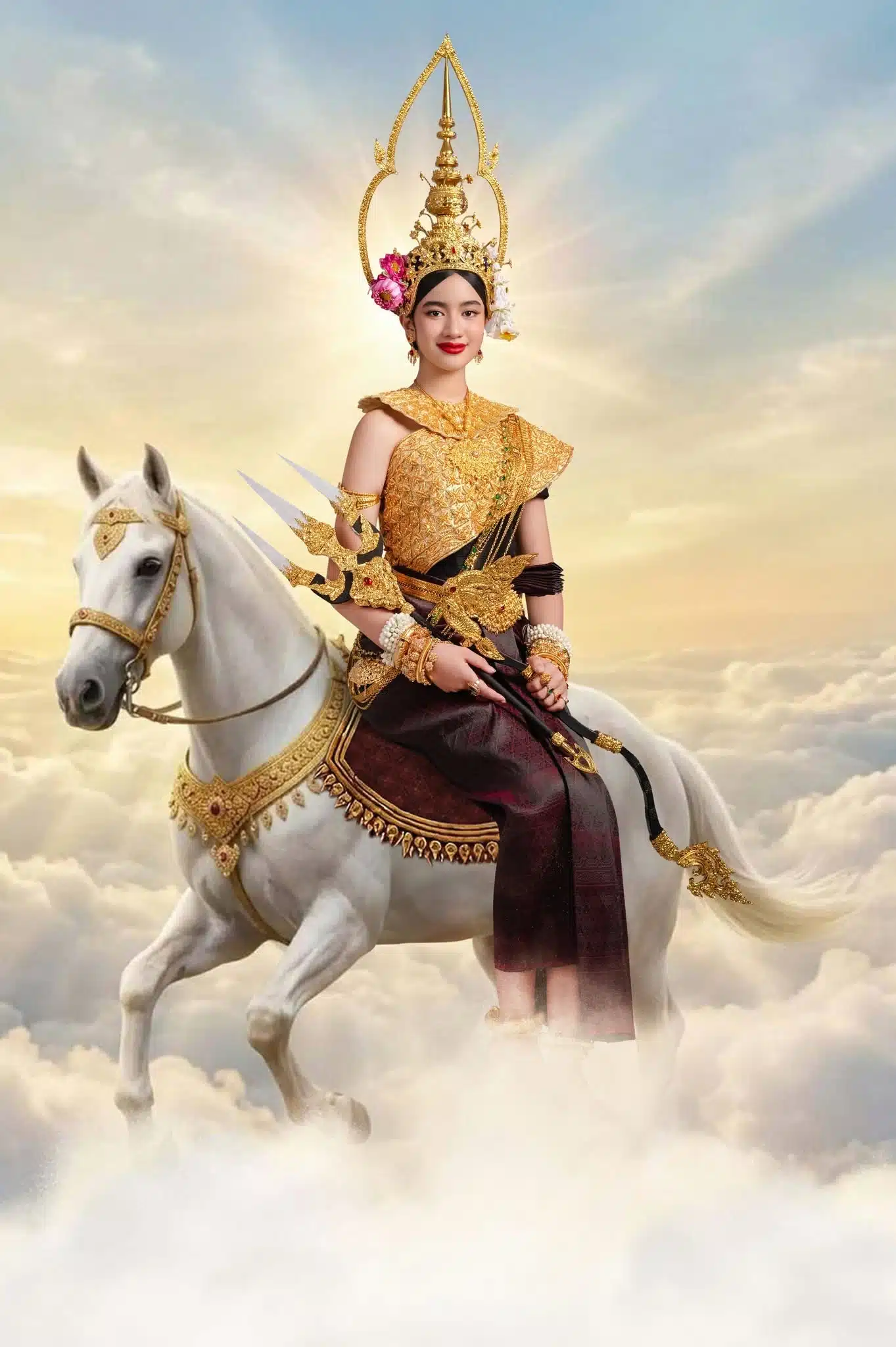 เจ้าหญิงเจนณาแต่งกายเป็นนางสงกรานต์กัมพูชา