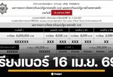 ใบตรวจหวย เรียงเบอร์ 16 เมษายน 2569 ผลสลากกินแบ่งรัฐบาล ทุกรางวัล