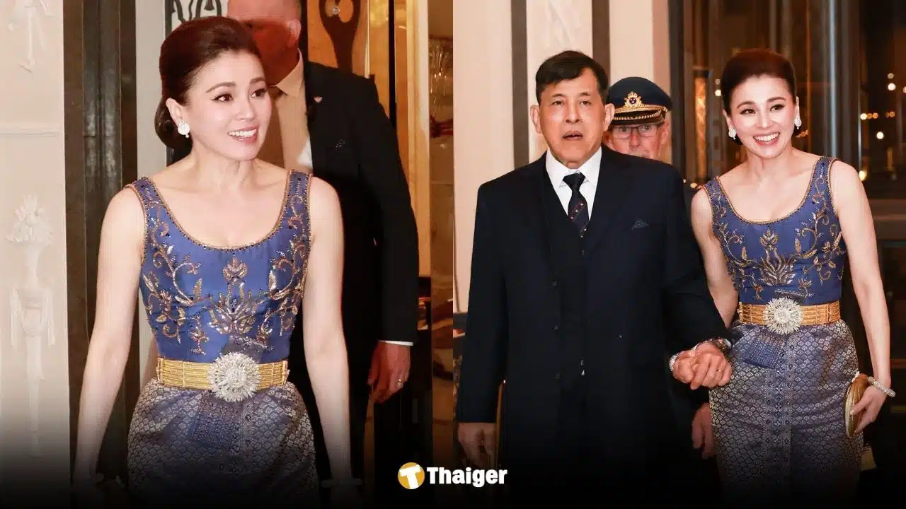 พระราชินี ฉลองพระองค์ชุดไทยดุสิตสีม่วง เสด็จฯ เยือนสวีเดน