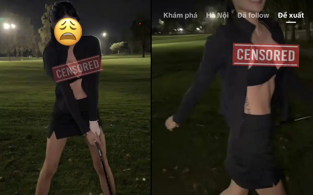 สับเละ! หญิงนมโต ใส่ชุดหวิวลงสนามกอล์ฟ โชว์หน้าอกแย่งซีนวงสวิง