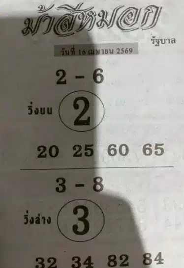 เลขเด็ด ม้าสีหมอก งวด 16 4 69