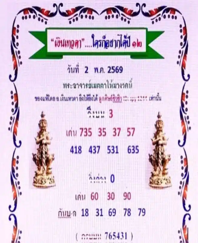 เลขเด็ด เงินเทวดา งวด 2 5 69