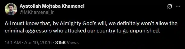 โพสต์จาก โมจตาบา คาเมเนอี