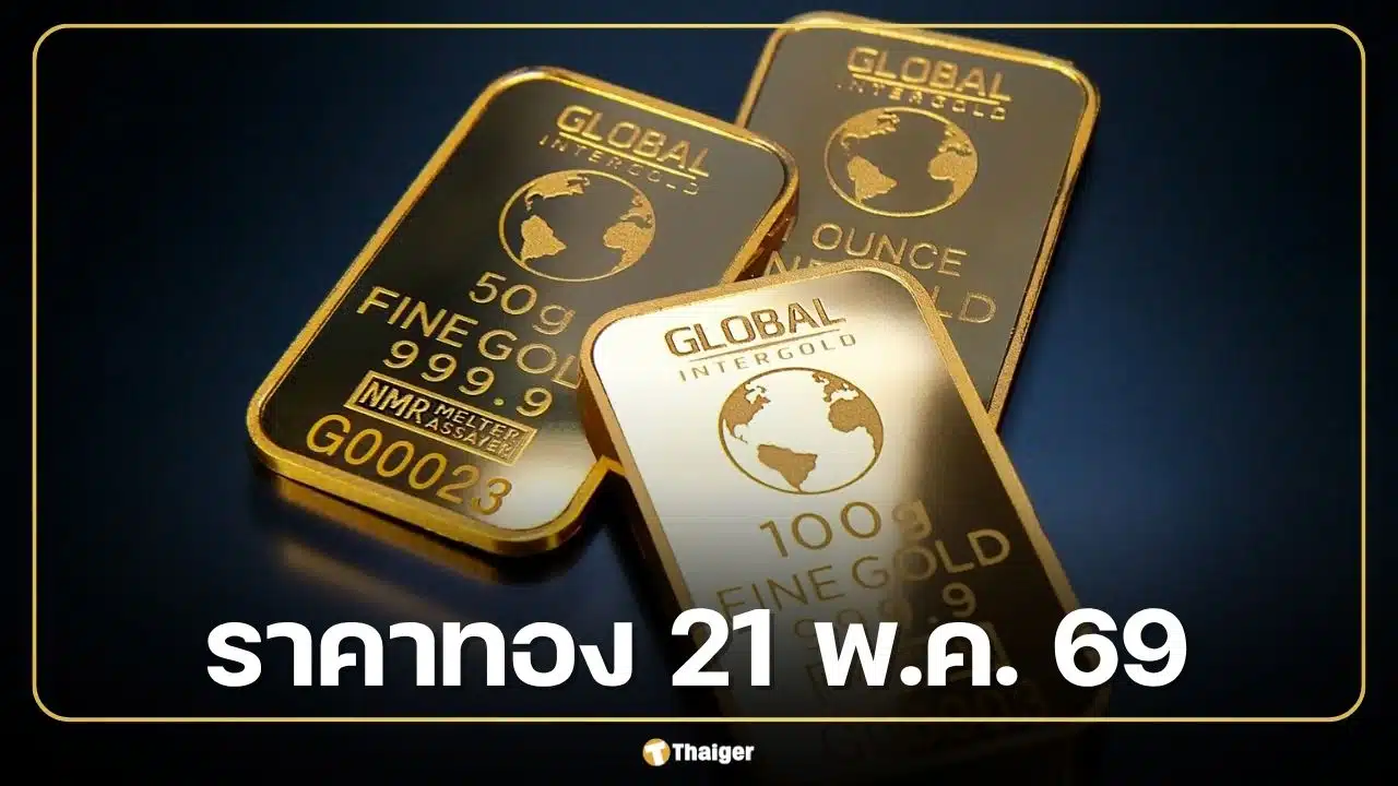 ราคาทอง 21 พ.ค. 69 ก่อนเปิดตลาด เช็กปิดตลาดวานนี้ ร่วงสุทธิ 750 บาท