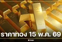 ราคาทองวันนี้ 15 พ.ค. 69 รอประกาศเปิดตลาด ลุ้นต่อหลังวานนี้เหวี่ยง 29 ครั้ง