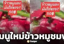 ช็อก! ข้าวหมูแดง ย้อมสีชมพูบานเย็น ชาวเน็ตแซวผิดสูตร 'สงสัยเจ้าของร้านมีความรัก'