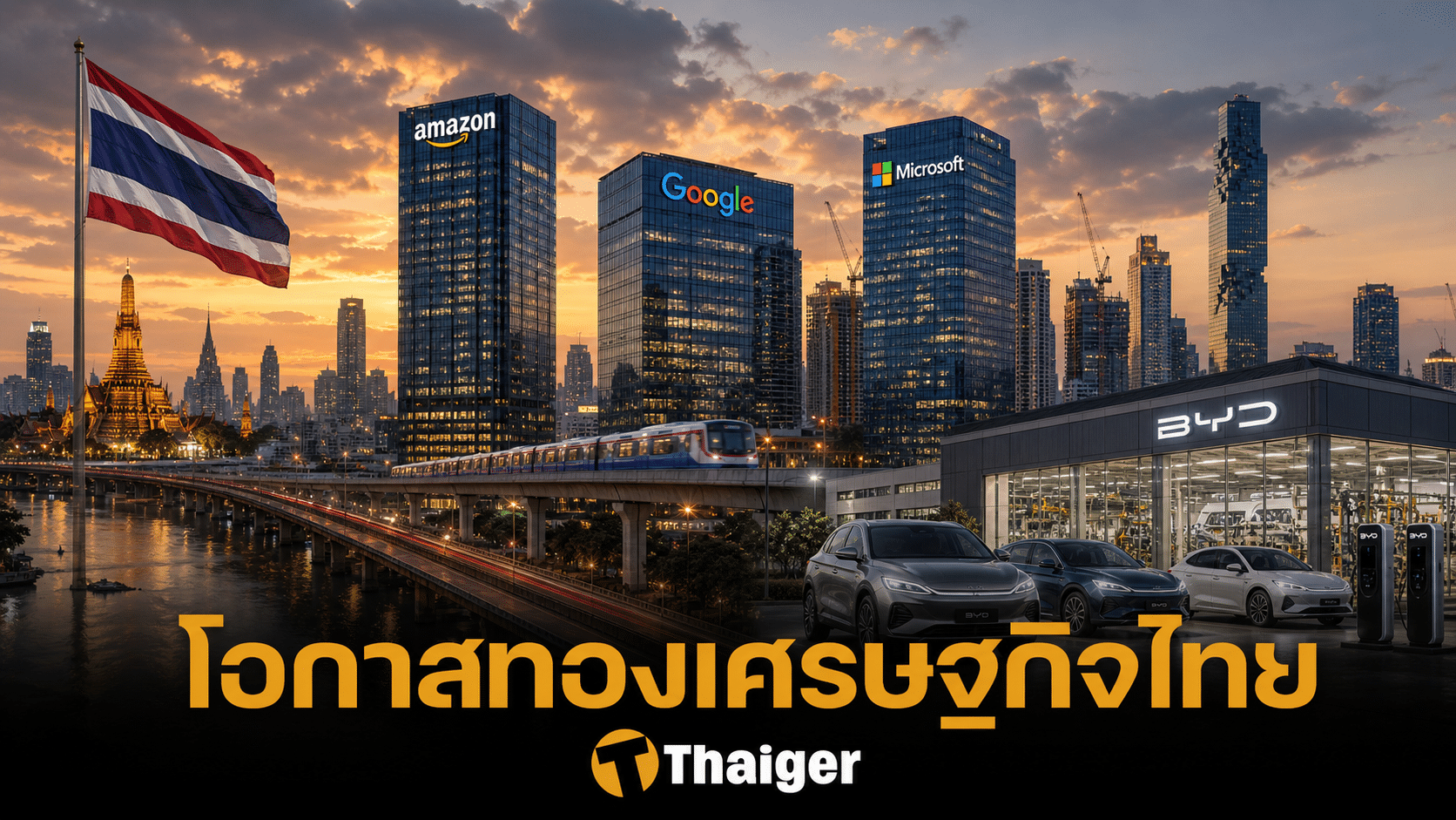 เศรษฐกิจไทยยังไม่เจ๊ง ต่างชาติแห่ลงทุนสูงสุดรอบ 60 ปี Google Amazon ค่ายรถ EV นำทัพ