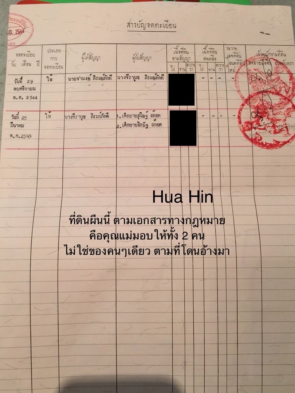 โฉนดที่ดินบ้านตากอากาศ หัวหิน