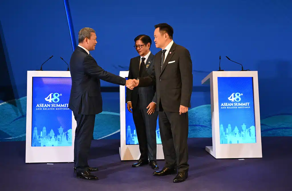 ฮุน มาเนต นายกรัฐมนตรีกัมพูชา กับ อนุทิน ชาญวีรกูล นายกฯ ไทย