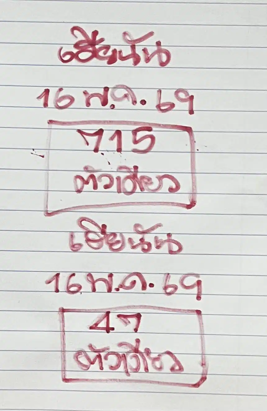 เลขเด็ด เฮียนัน งวด 16 5 69