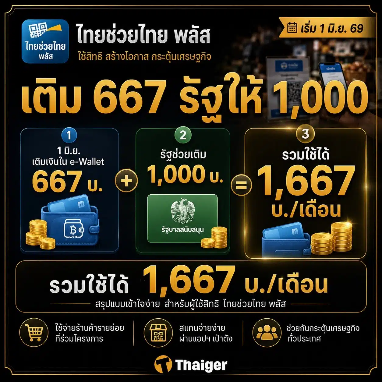 ไทยช่วยไทยพลัส รัฐออก 60 เราออก 40