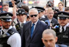 Former BBC broadcaster Huw Edwards arrives at Westminster Magistrates' Court in London, Wednesday July 31, 2024 where he is charged with three counts of making indecent images of children following a Metropolitan Police investigation.