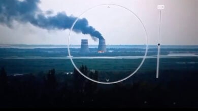 Fire erupts at Zaporizhzhia nuclear plant cooling tower