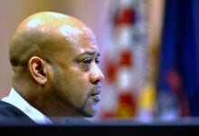 Judge Kenneth King listens during a probable-cause hearing, April 2, 2015, in Detroit. . (Todd McInturf /Detroit News via AP)