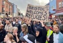 Thousands march in Bristol chanting 'our streets' in peaceful protest