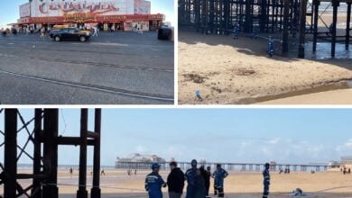 Woman falls through Blackpool pier rushed to hospital