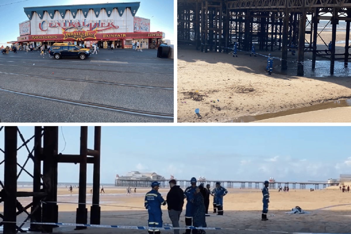 Woman falls through Blackpool pier rushed to hospital