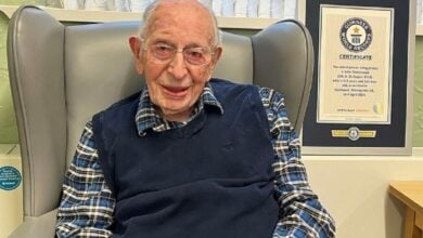 World's oldest man celebrates 112th birthday with fish and chips