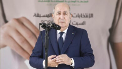 Algerian president and candidate for re-election Abdelmajid Tebboune speaks after casting his ballot inside a polling station during the presidential elections, Saturday, Sept. 7, 2024, in Algiers, Algeria. (AP Photo).