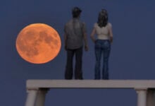 Rare harvest supermoon lunar eclipse dazzles UK stargazers